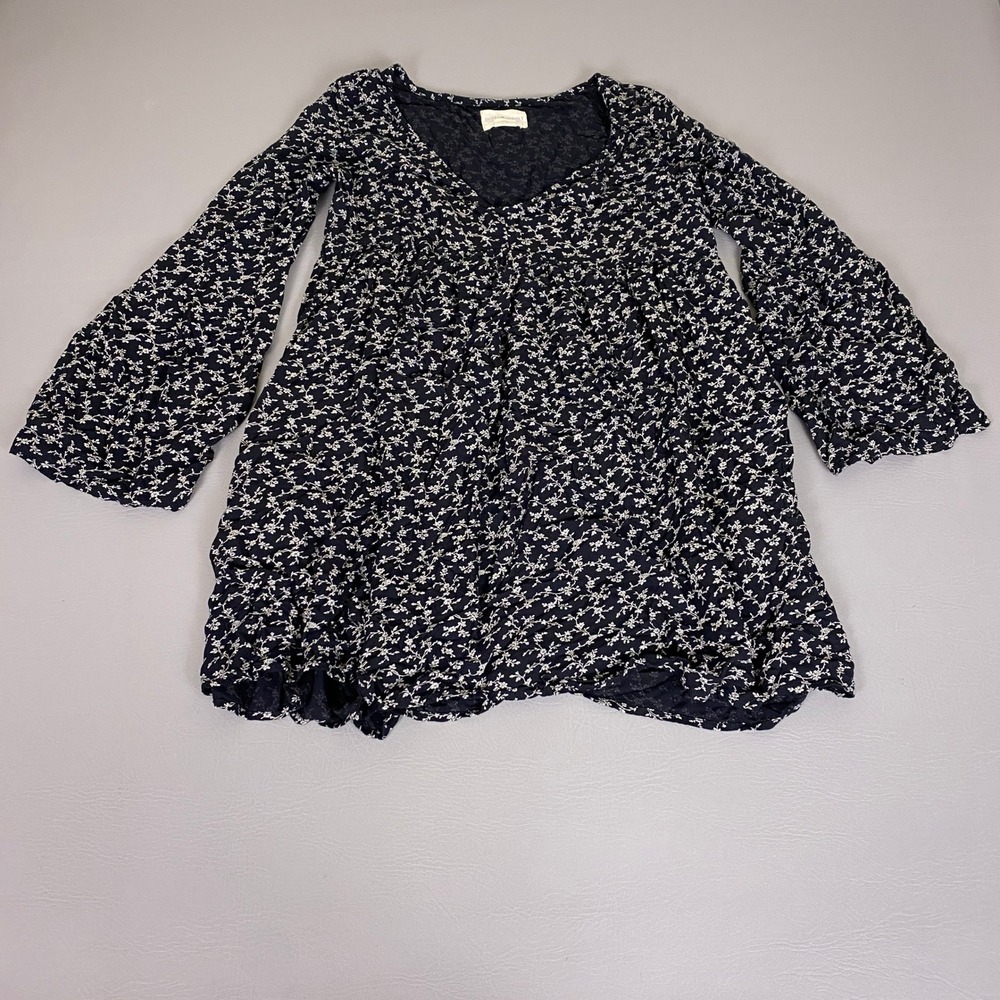 Denim & Supply Ralph Lauren Tunic Mini Dress Women's Medium Navy Floral Babydoll